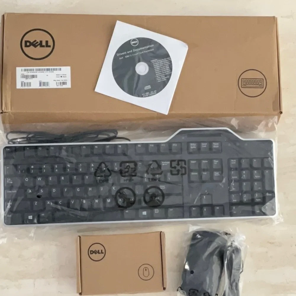 Dell Keyboard & Mouse KB813 Wired Keyboard & Dell Mouse MS116 Black New Lot Of 2